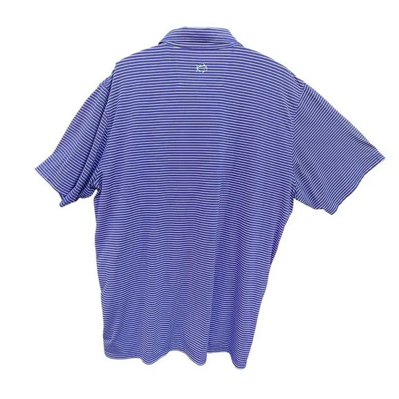 Southern Tide TCU Men's PURPLE WHITE Striped Polo Shirt Big and Tall SZ XXL - Picture 4 of 10